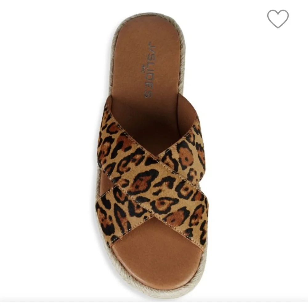 New J Slide Leopard Print Women's Sandals - Picture 3 of 6